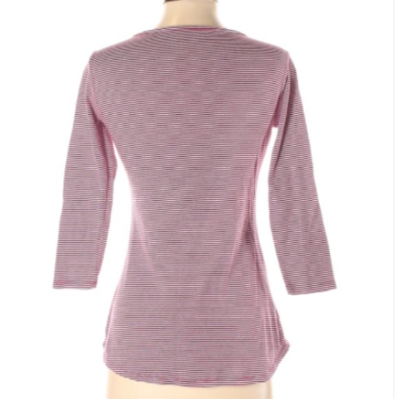 [Eddie Bauer] Red and White Striped 3/4 Sleeve -XS - Picture 6 of 6